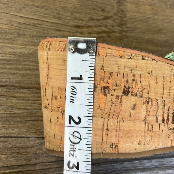 Sam Edelman Women’s Romy Cork Wedge Sandal, Teal and brown, size 7 - Picture 7 of 11